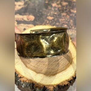 Vintage‎ Mid-Century Brutalist Brass Cuff Bracelet